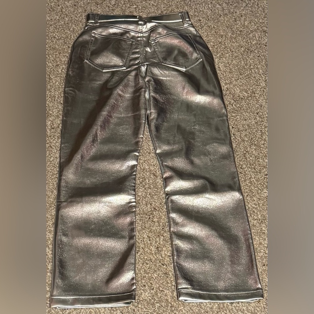 Abercrombie and Fitch Curve Love 90’s Straight Ultra High Rise Faux Leather Pant - Picture 2 of 3
